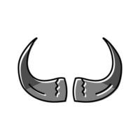 Bison Horn Tier Farbe Symbol Vektor Illustration