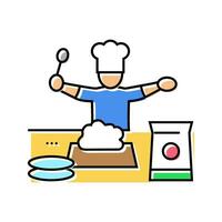 matlagning unge fritid Färg ikon vektor illustration