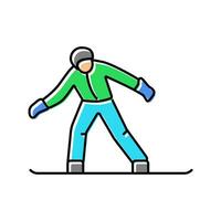 Snowboarden Winter Jahreszeit Farbe Symbol Vektor Illustration