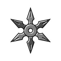 Shuriken Waffe Militär- Farbe Symbol Vektor Illustration