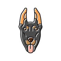 Dobermann Pinscher Hund Hündchen Haustier Farbe Symbol Vektor Illustration