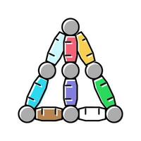 magnetisch Gebäude einstellen Spielzeug Baby Farbe Symbol Vektor Illustration