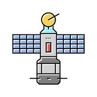 Satellit Technologie Luftfahrt Ingenieur Farbe Symbol Vektor Illustration