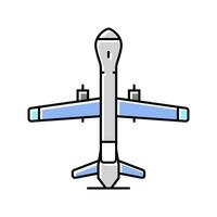 unbemannt Antenne Fahrzeug Luftfahrt Ingenieur Farbe Symbol Vektor Illustration