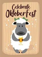 schafkarikatur süße tiere oktober bierfest vektor