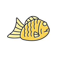 Taiyaki japanisch Essen Farbe Symbol Vektor Illustration