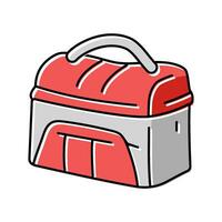 Mittagessen Box Tasche Schule Farbe Symbol Vektor Illustration