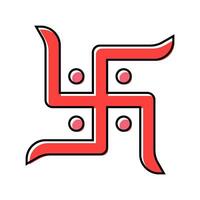 Hakenkreuz Hinduismus Farbe Symbol Vektor Illustration
