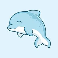 tecknade illustrationer av delfiner vektor