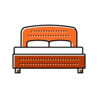 Bett Leder Farbe Symbol Vektor Illustration