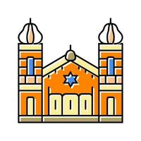 Synagoge Gebäude jüdisch Farbe Symbol Vektor Illustration