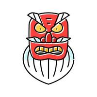 kagura tanzen Maske Schintoismus Farbe Symbol Vektor Illustration