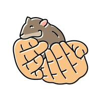 hamster hand sällskapsdjur Färg ikon vektor illustration