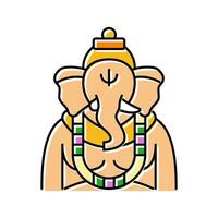 Ganesha Gott indisch Farbe Symbol Vektor Illustration