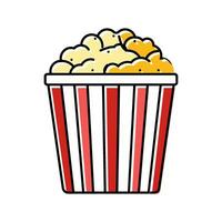 Eimer Popcorn Essen Snack Farbe Symbol Vektor Illustration