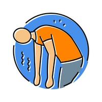 Trötthet svaghet sjukdom symptom Färg ikon vektor illustration