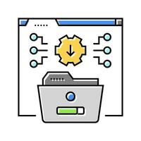 System Integration Analytiker Farbe Symbol Vektor Illustration