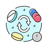 läkemedel samspel apotekare Färg ikon vektor illustration