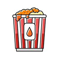 Karamell Popcorn Essen Farbe Symbol Vektor Illustration