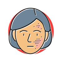 geschwollen Gesicht Glieder Krankheit Symptom Farbe Symbol Vektor Illustration