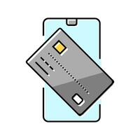 kreditera kort telefon Bank betalning Färg ikon vektor illustration