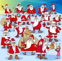 jultomten seriefigurer grupp på jul tid vektor