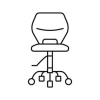 unge kontor stol sovrum linje ikon vektor illustration