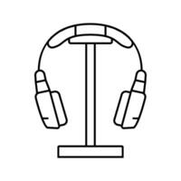 Kopfhörer Stand Zuhause Büro Linie Symbol Vektor Illustration