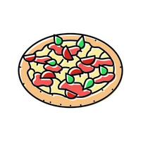 Margherita Pizza Italienisch Küche Farbe Symbol Vektor Illustration