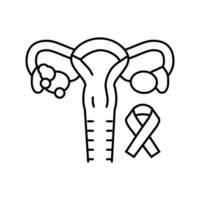 Endometrium Krebs Linie Symbol Vektor Illustration