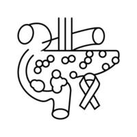 Bauchspeicheldrüse Krebs Linie Symbol Vektor Illustration