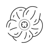 Nieswurz Blume Frühling Linie Symbol Vektor Illustration