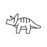 Triceratops Dinosaurier Tier Linie Symbol Vektor Illustration