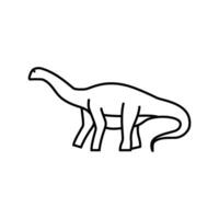 brontosaurus dinosaurie djur- linje ikon vektor illustration