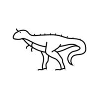 carnotaurus dinosaurie djur- linje ikon vektor illustration