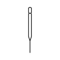 pasteur Pipette chemisch Glaswaren Labor Linie Symbol Vektor Illustration