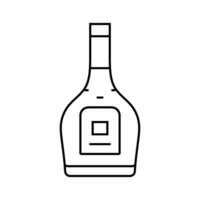 Brandy Glas Flasche Linie Symbol Vektor Illustration