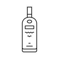 Wodka Glas Flasche Linie Symbol Vektor Illustration