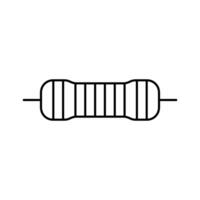 Metall Film Widerstand elektronisch Komponente Linie Symbol Vektor Illustration