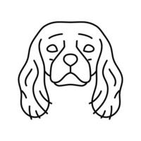 Kavalier König Charles Spaniel Hund Hündchen Haustier Linie Symbol Vektor Illustration