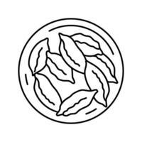 Gyoza japanisch Essen Linie Symbol Vektor Illustration