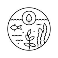 Marine Ökologie Linie Symbol Vektor Illustration
