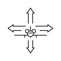 Flug Steuerung Luftfahrt Ingenieur Linie Symbol Vektor Illustration