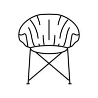 Camping Stuhl Glamping Linie Symbol Vektor Illustration