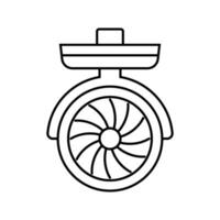 Glamping Zelt Ventilator Linie Symbol Vektor Illustration