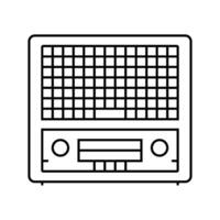 Mikrofon Charakter retro Musik- Linie Symbol Vektor Illustration