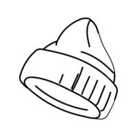 Winter Hut Deckel Linie Symbol Vektor Illustration