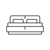 Bett Sanft gemütlich Linie Symbol Vektor Illustration