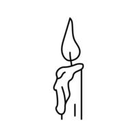 Verbrennung Kerze Linie Symbol Vektor Illustration