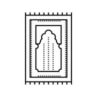 Gebet Matte Islam Muslim Linie Symbol Vektor Illustration